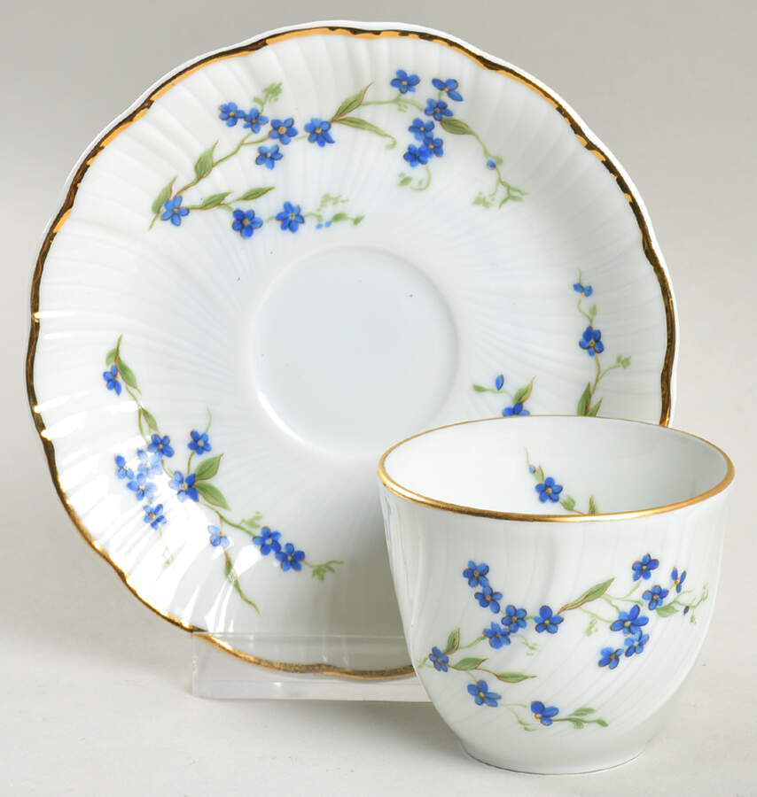 Myosotis Flat No Handle Demitasse Cup and Saucer Set by Bernardaud-1