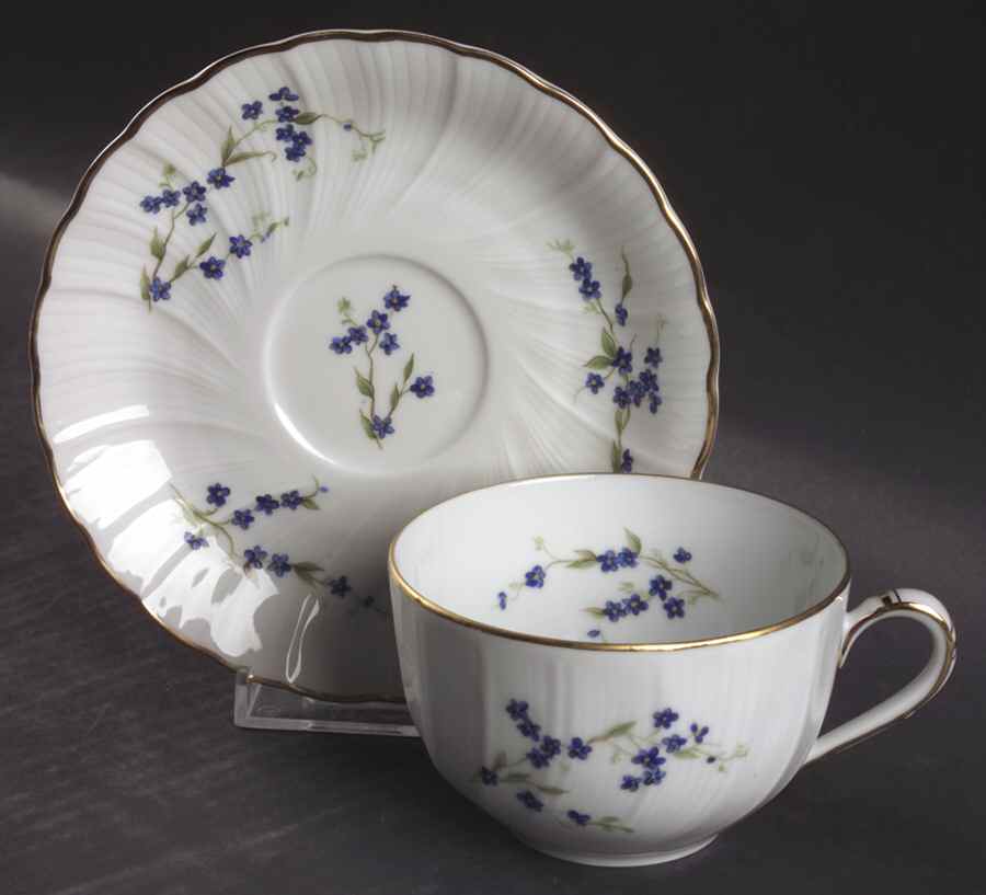 Myosotis Flat Cup & Saucer Set by Bernardaud-1