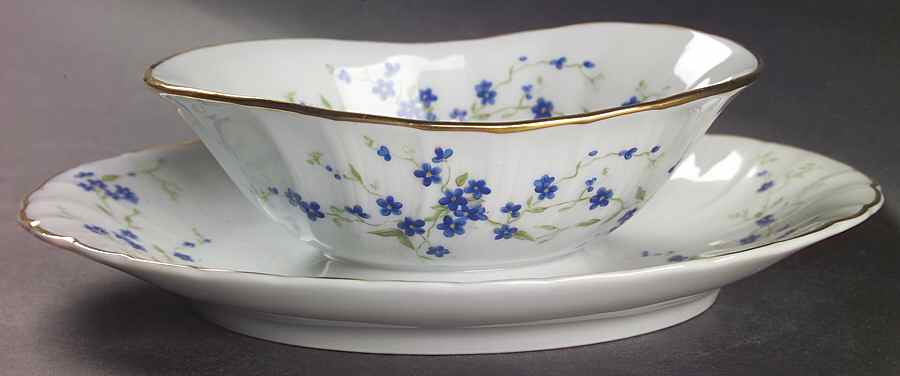Myosotis Gravy Boat with Attached Underplate by Bernardaud-1
