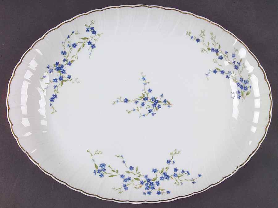 Myosotis 13" Oval Serving Platter by Bernardaud-1