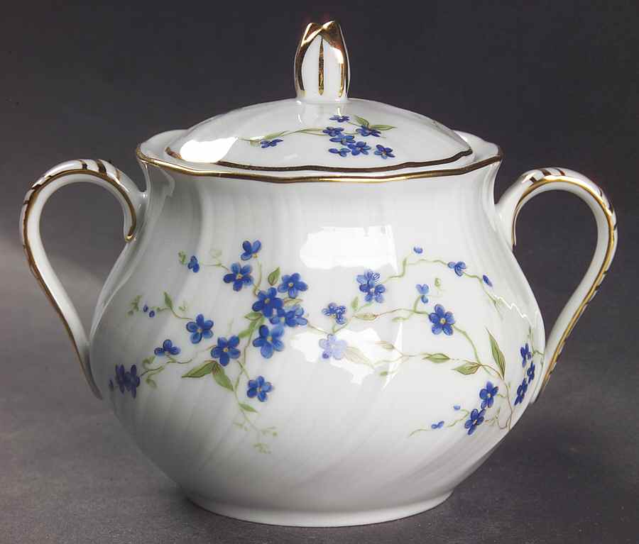 Myosotis Sugar Bowl & Lid by Bernardaud-1