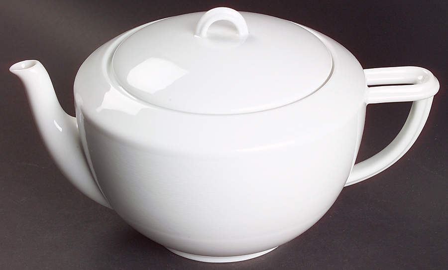 Nereides White Teapot & Lid by Bernardaud-1