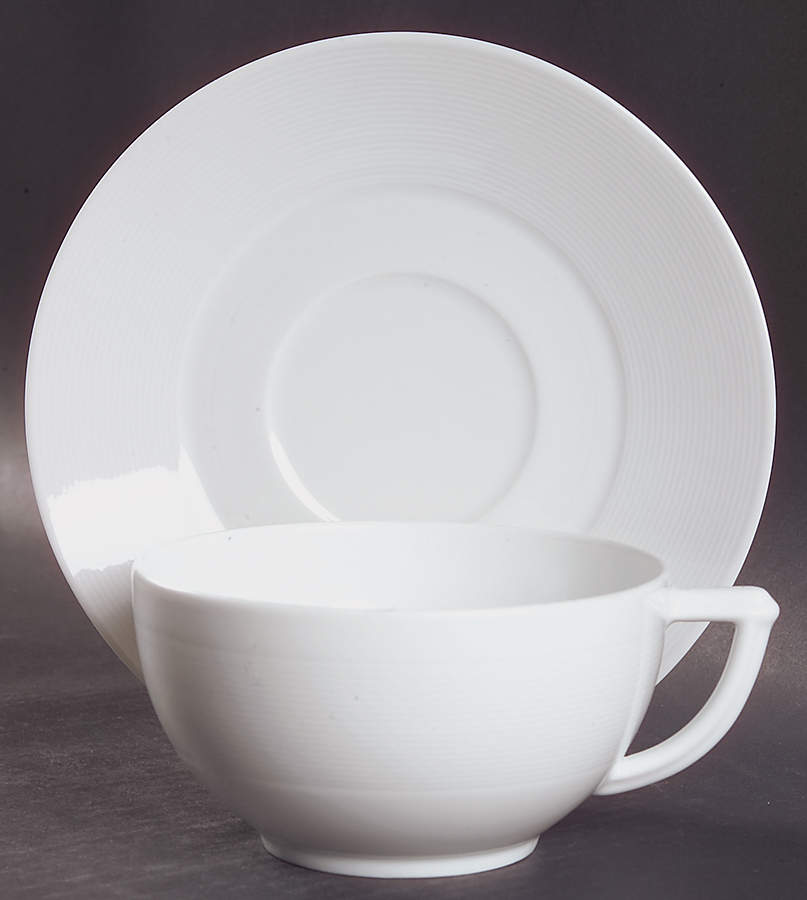 Nereides White Breakfast Cup & Saucer Set by Bernardaud-1