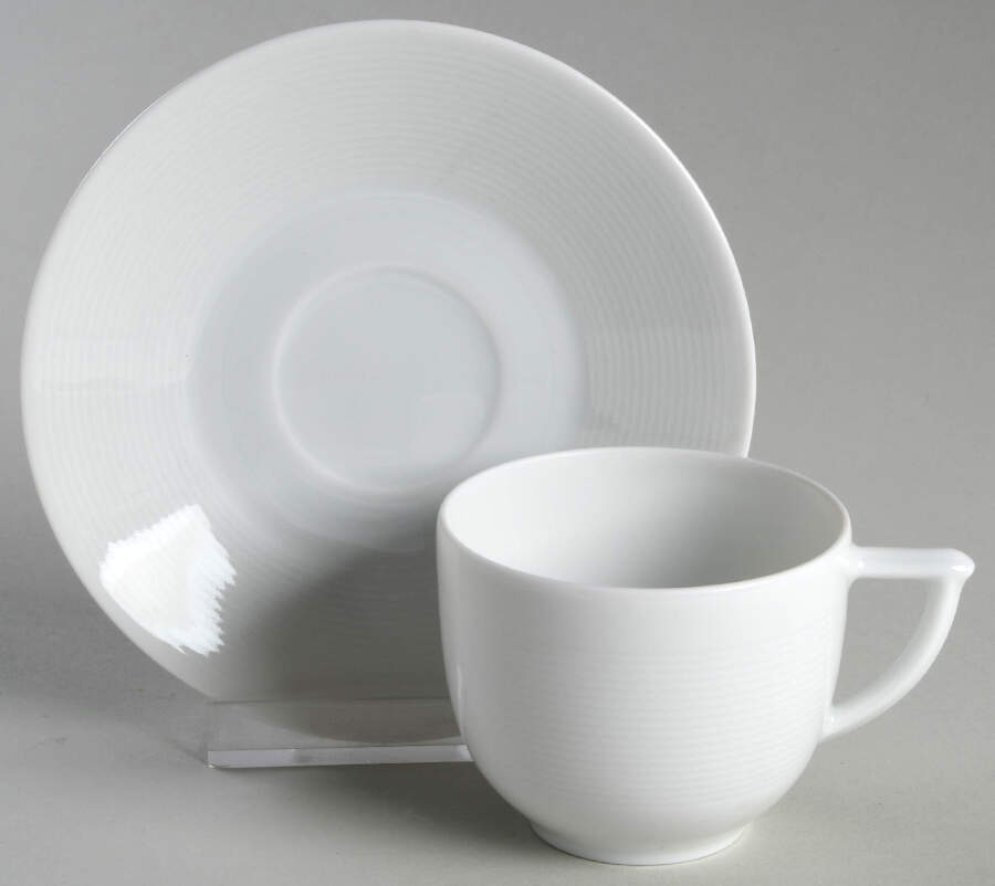 Nereides White Flat Demitasse Cup & Saucer Set by Bernardaud-1