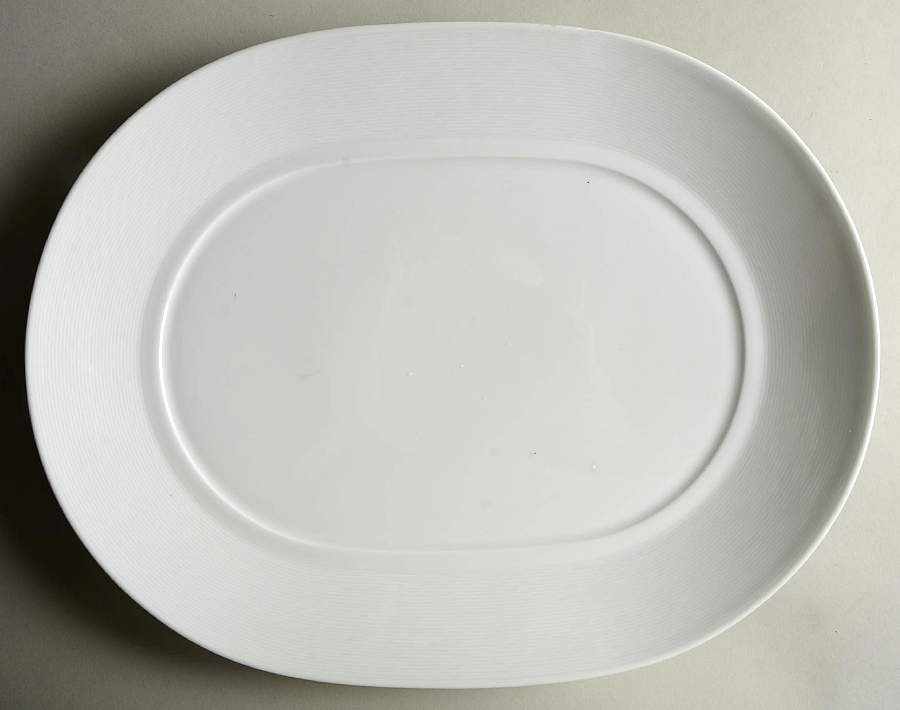 Nereides White 15" Oval Serving Platter by Bernardaud-1