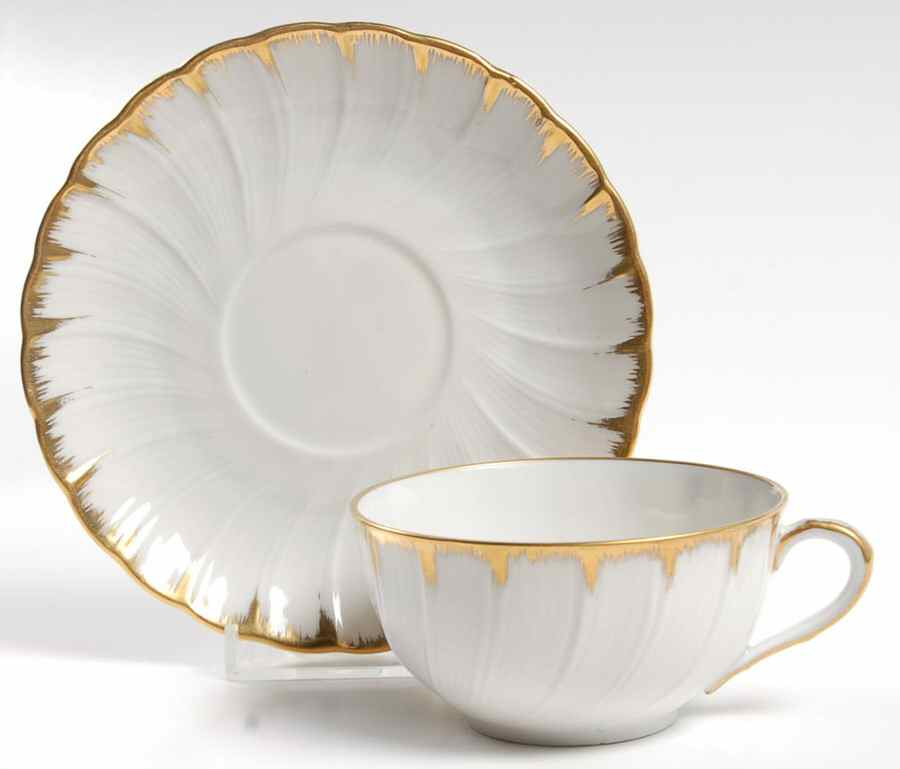 Neuilly Flat Cup & Saucer Set by Bernardaud-1