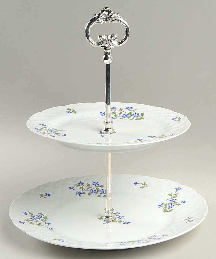 Nicole 2 Tiered Serving Tray (Dinner & Salad Plate) by Bernardaud-1