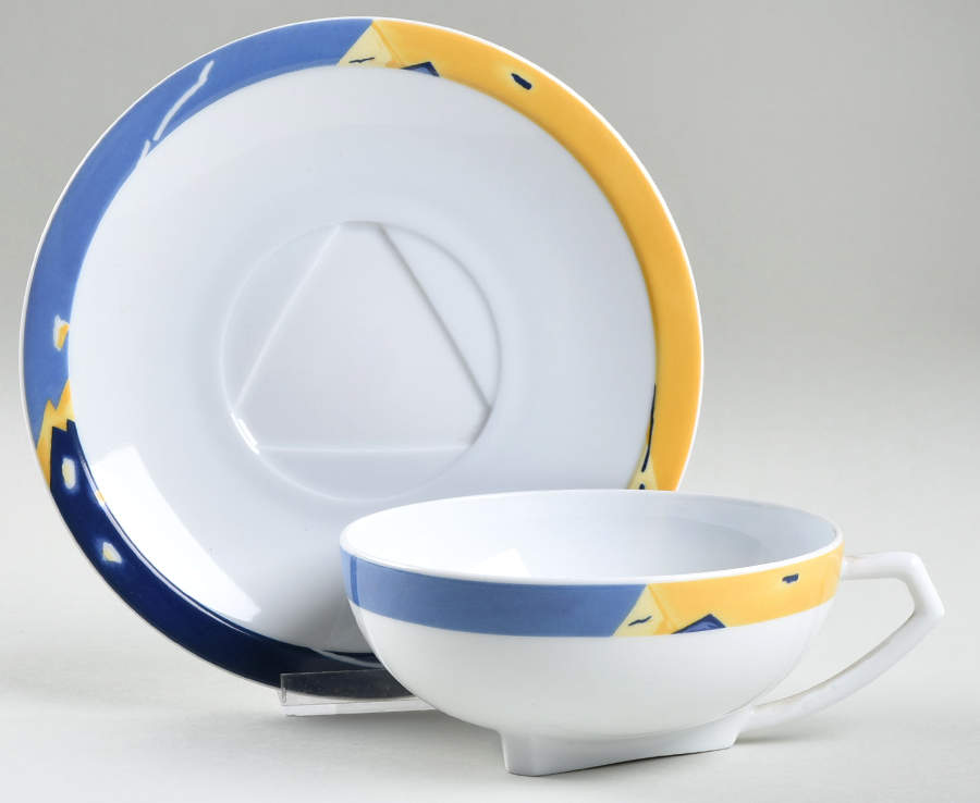 Nil Flat Cream Soup Bowl & Saucer Set by Bernardaud-1