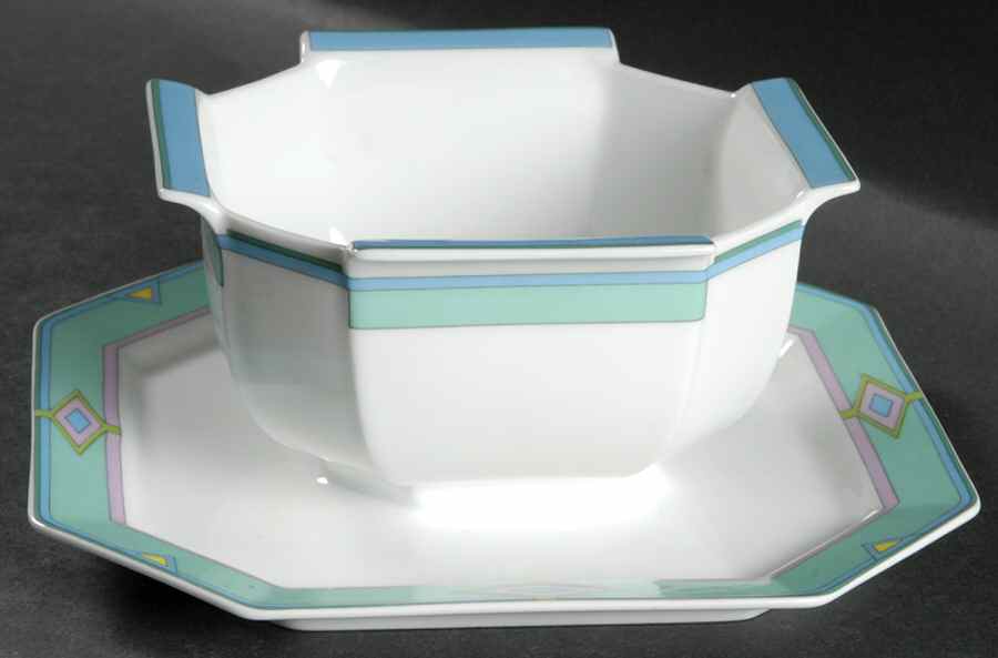 Otello Gravy Boat with Attached Underplate by Bernardaud-1
