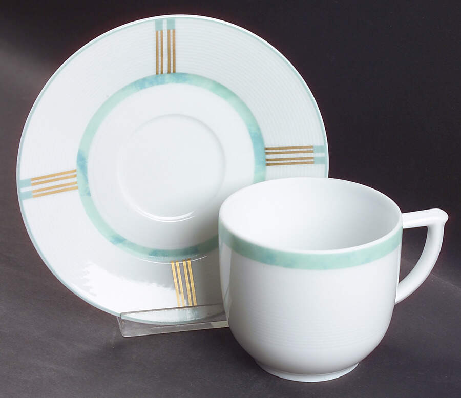 Paestum Flat Cup & Saucer Set by Bernardaud-1