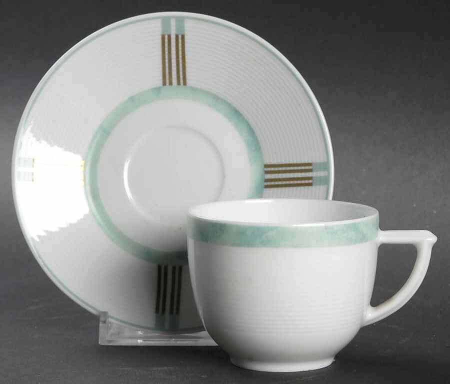 Paestum Flat Demitasse Cup & Saucer Set by Bernardaud-1
