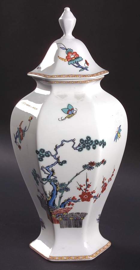 Pak Hoi Large Hexagonal Ginger Jar & Lid by Bernardaud-1