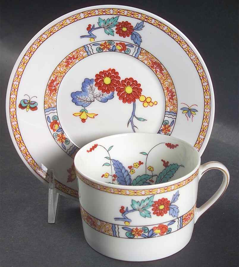 Pak Hoi Flat Cup & Saucer Set by Bernardaud-1