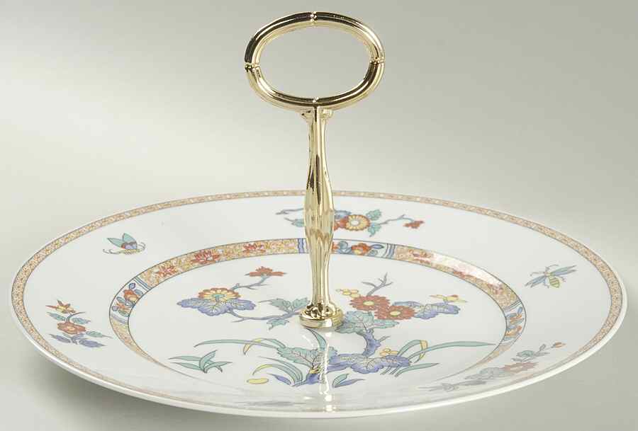 Pak Hoi Round Serving Plate with Handle (DP) by Bernardaud-1