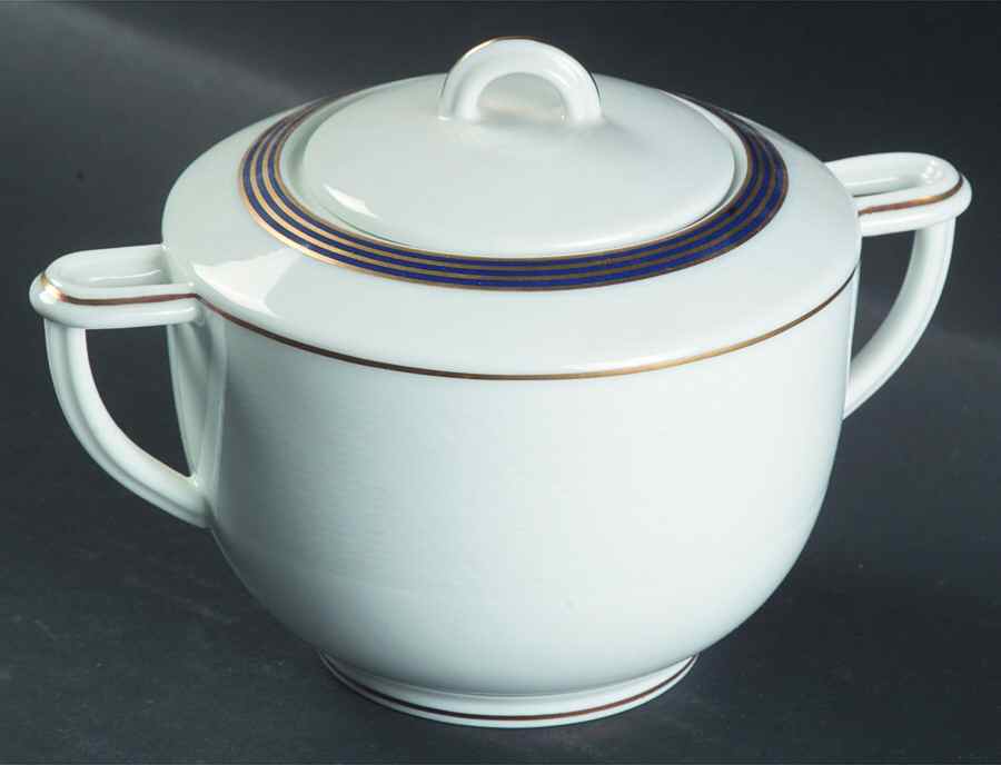 Palatino Blue Sugar Bowl & Lid by Bernardaud-1
