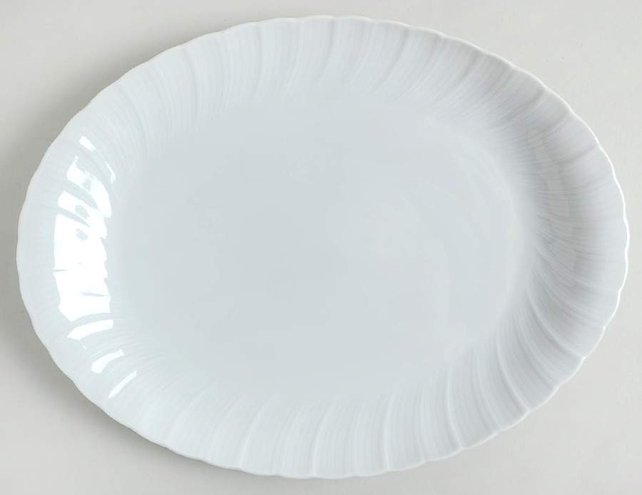 Palm 13" Oval Serving Platter by Bernardaud-1