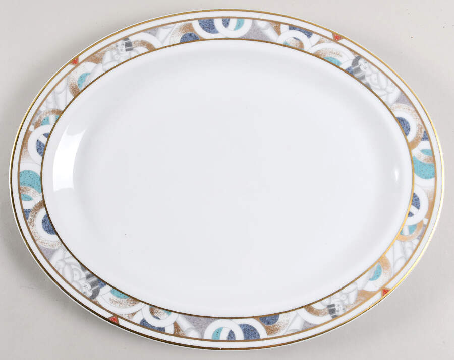 Paris (Geometric Nudes) 15" Oval Serving Platter by Bernardaud-1