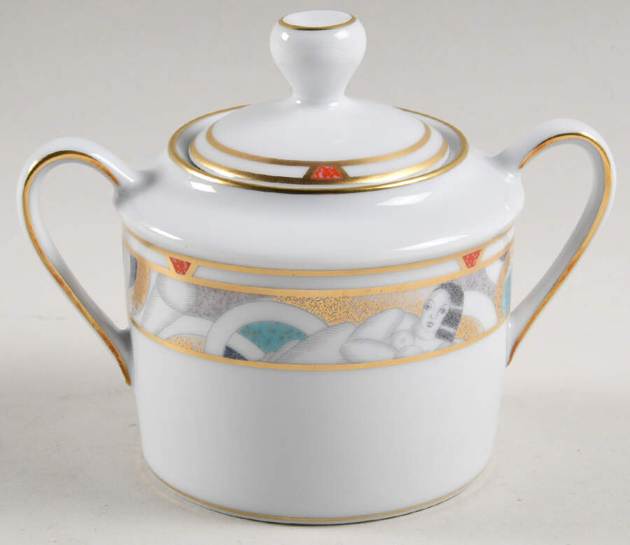 Paris (Geometric Nudes) Mini Sugar Bowl & Lid by Bernardaud-1