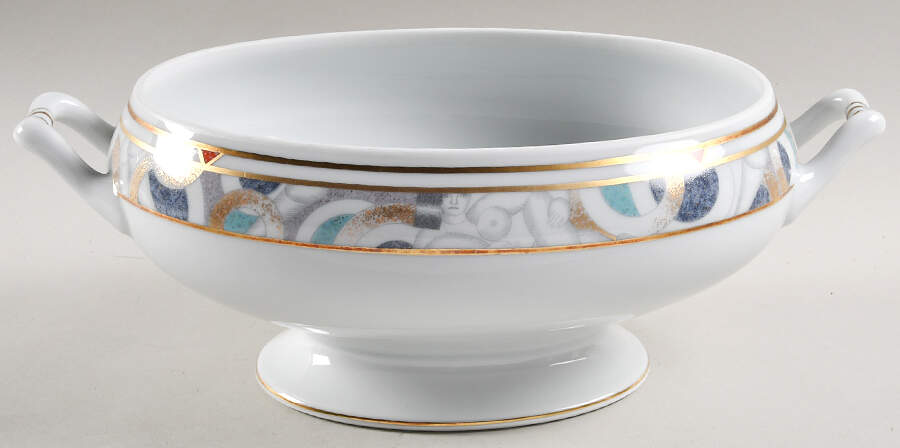 Paris (Geometric Nudes) Oval Vegetable No Lid by Bernardaud-1