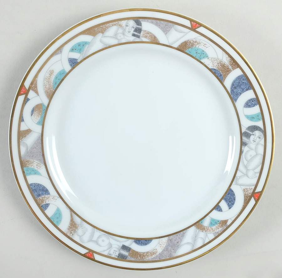 Paris (Geometric Nudes) Salad Plate by Bernardaud-1