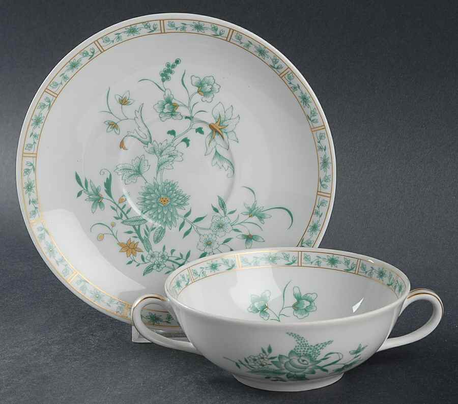 Pekin Flat Cream Soup Bowl & Saucer Set by Bernardaud-1