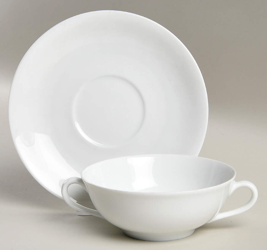Phoebe Flat Cream Soup Bowl & Saucer Set by Bernardaud-1