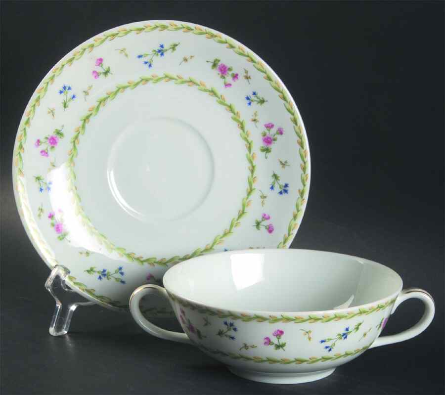 Poe Flat Cream Soup Bowl & Saucer Set by Bernardaud-1