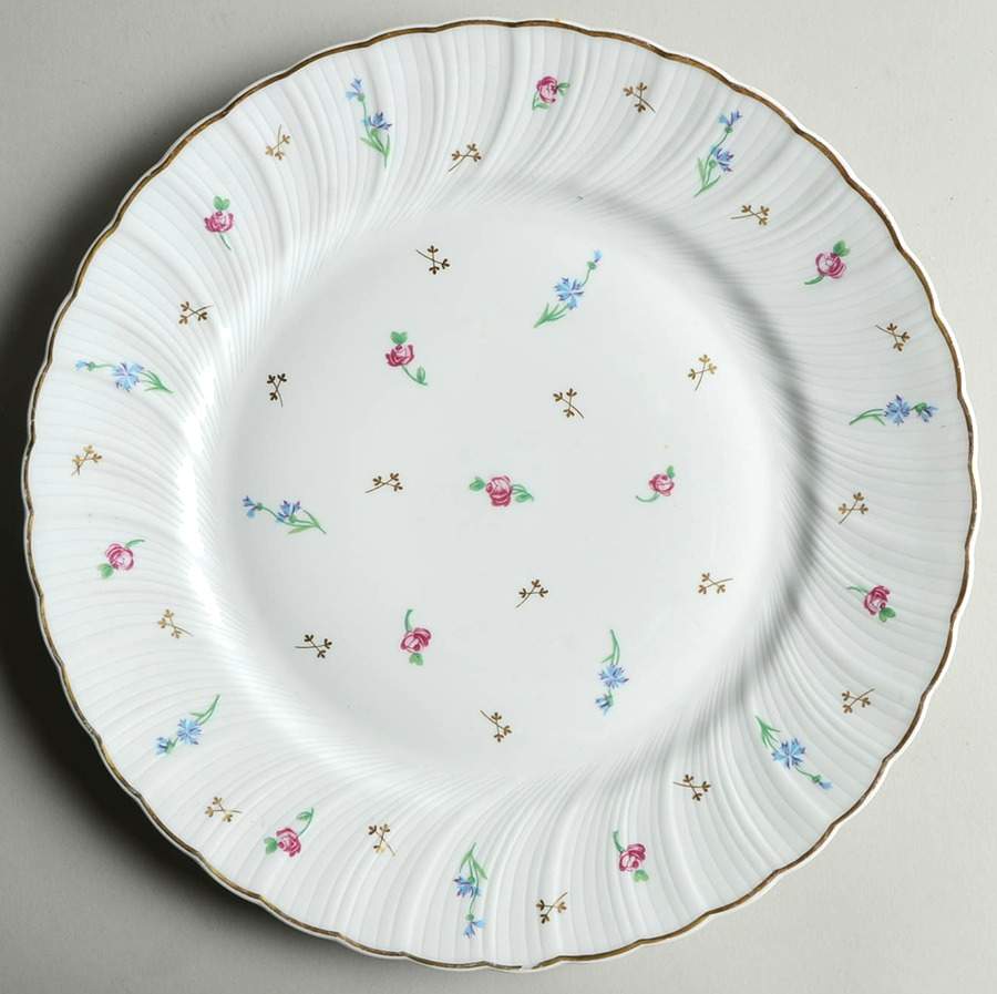 Pompadour (Scalloped, White Background) Dinner Plate by Bernardaud-1