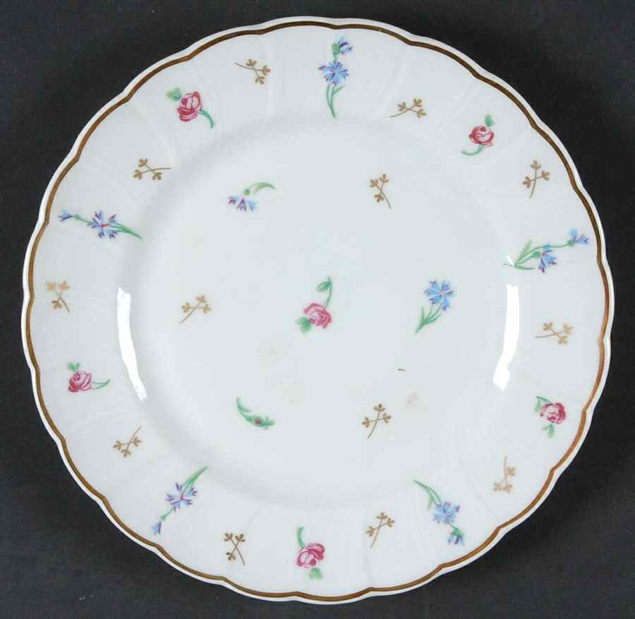 Pompadour (Scalloped, White Background) Bread & Butter Plate by Bernardaud-1