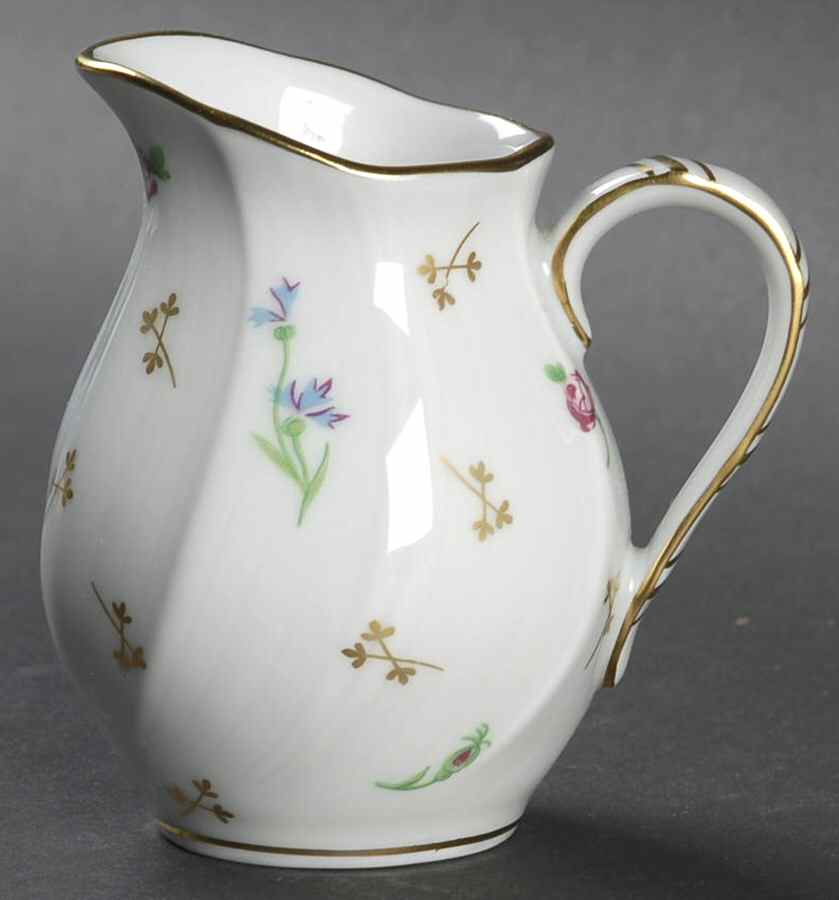 Pompadour (Scalloped, White Background) Creamer by Bernardaud-1