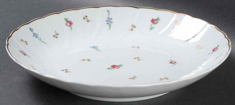 Pompadour (Scalloped, White Background) Coupe Soup Bowl by Bernardaud-1