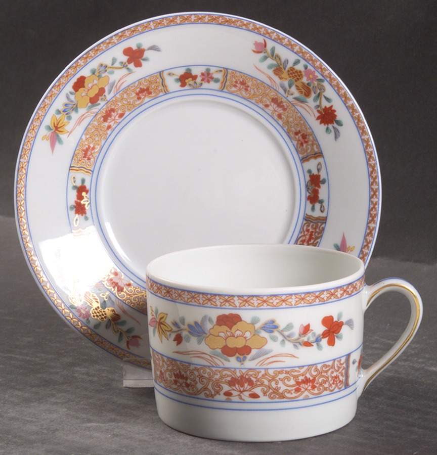 Pondichery Flat Cup & Saucer Set by Bernardaud-1