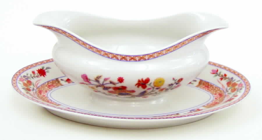 Pondichery Gravy Boat with Attached Underplate by Bernardaud-1