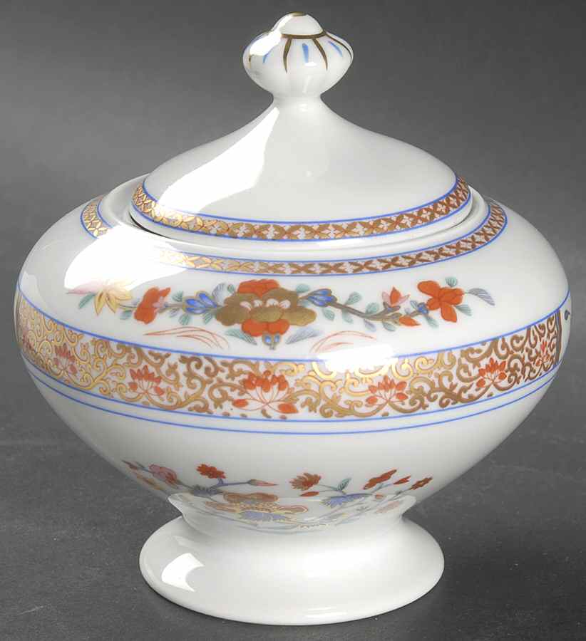 Pondichery Sugar Bowl & Lid by Bernardaud-1