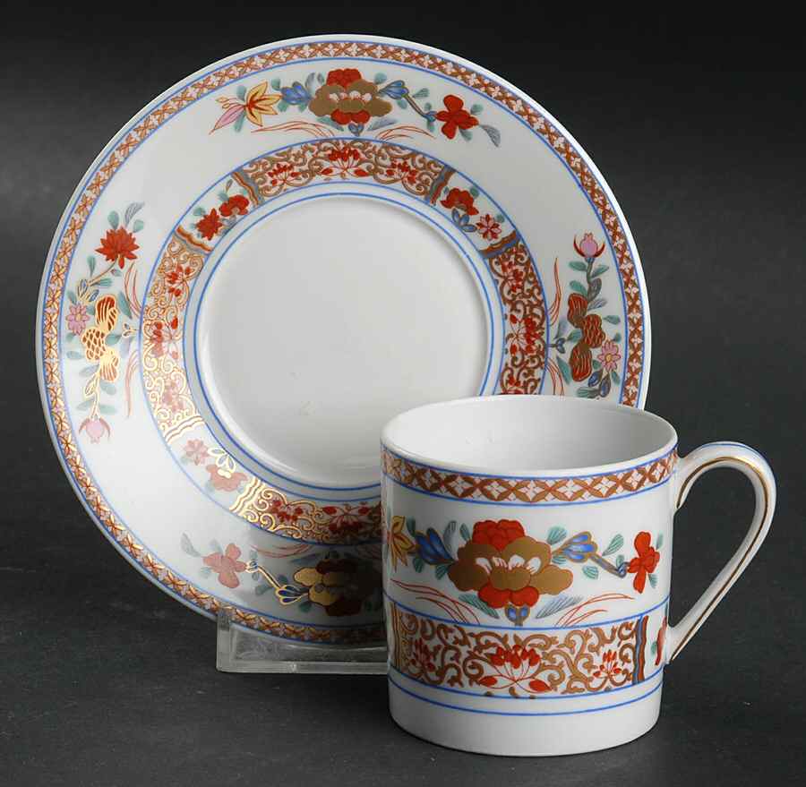Pondichery Flat Demitasse Cup & Saucer Set by Bernardaud-1