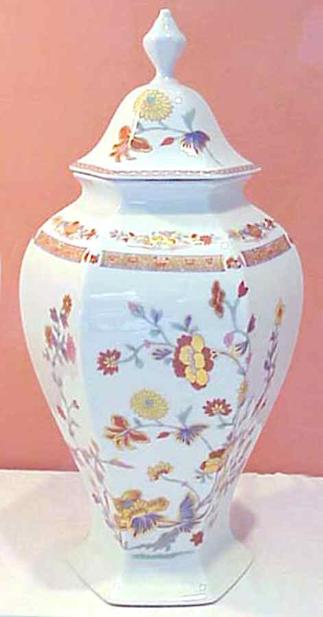 Pondichery Hexagonal Vase with Lid by Bernardaud-1