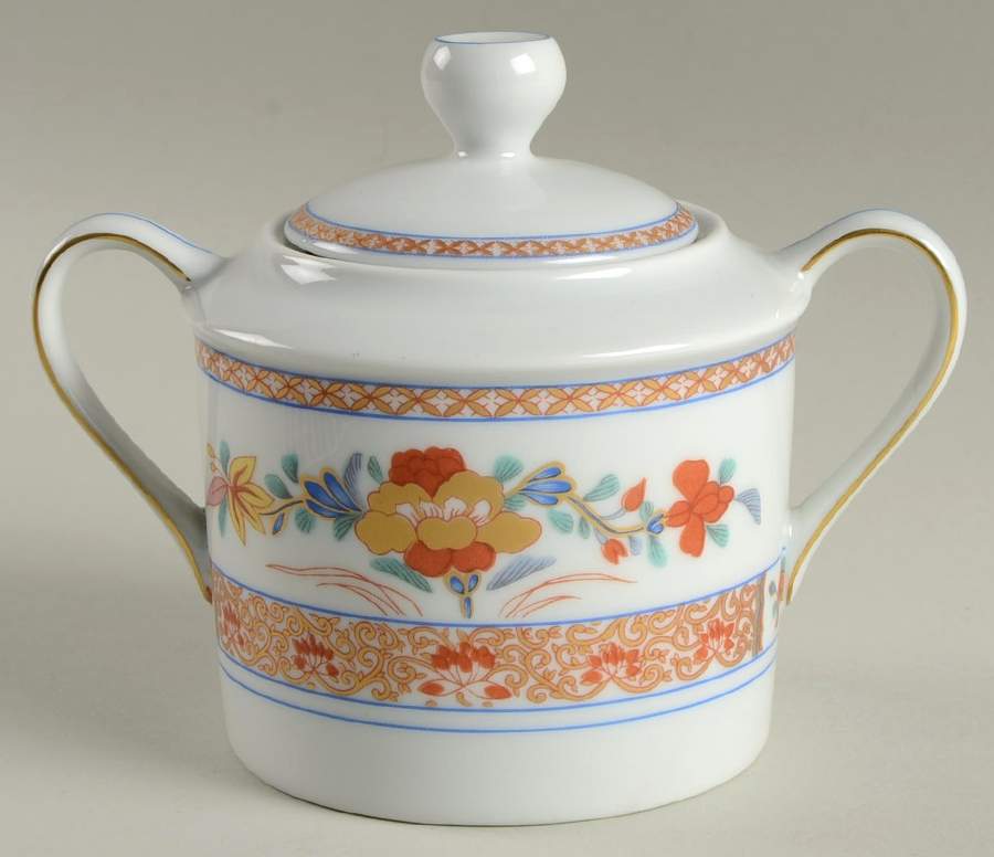 Pondichery Sugar Bowl & Lid by Bernardaud-1