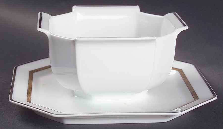 Prince Noir Gravy Boat with Attached Underplate by Bernardaud-1