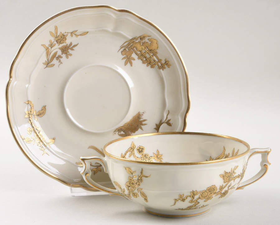Reine Elizabeth Flat Cream Soup Bowl & Saucer Set by Bernardaud-1