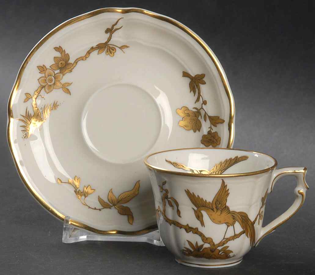 Reine Elizabeth Flat Demitasse Cup & Saucer Set by Bernardaud-1