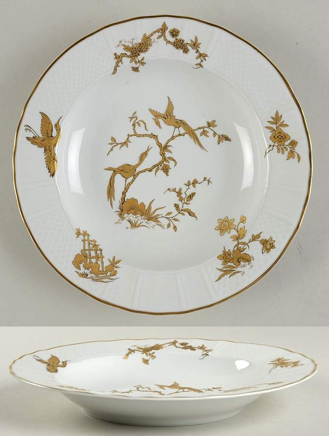 Reine Elisabeth (White Background) Rim Soup Bowl by Bernardaud-1