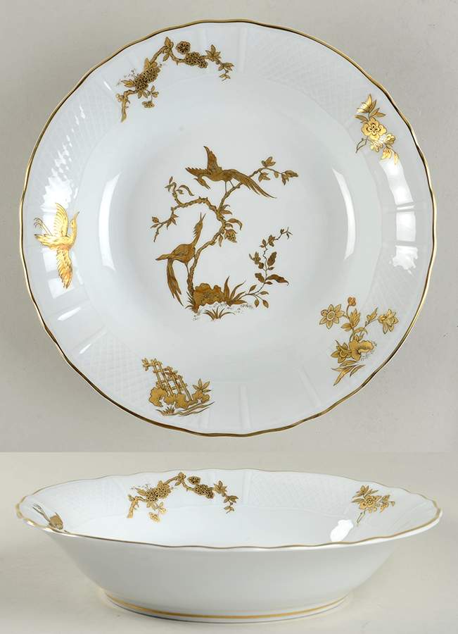 Reine Elisabeth (White Background) 9" Round Vegetable Bowl by Bernardaud-1