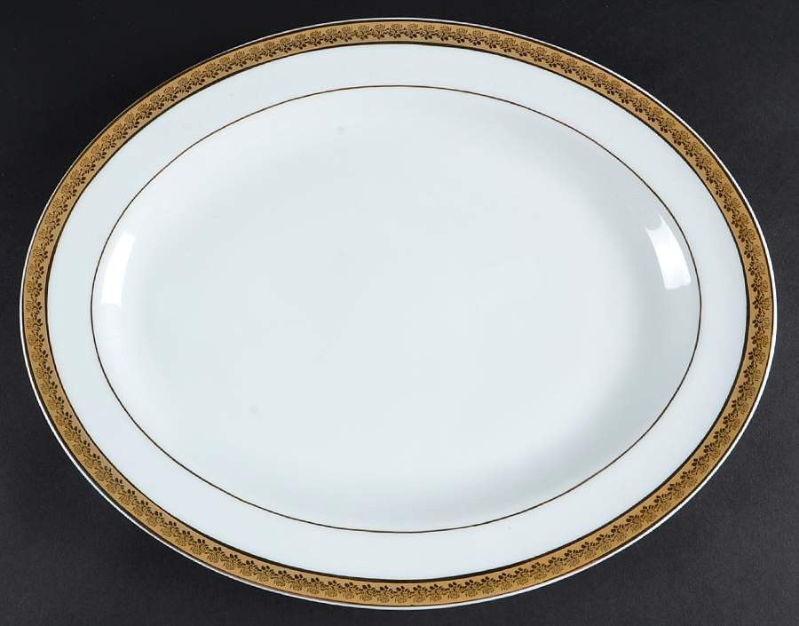 Rhapsody 13" Oval Serving Platter by Bernardaud-1