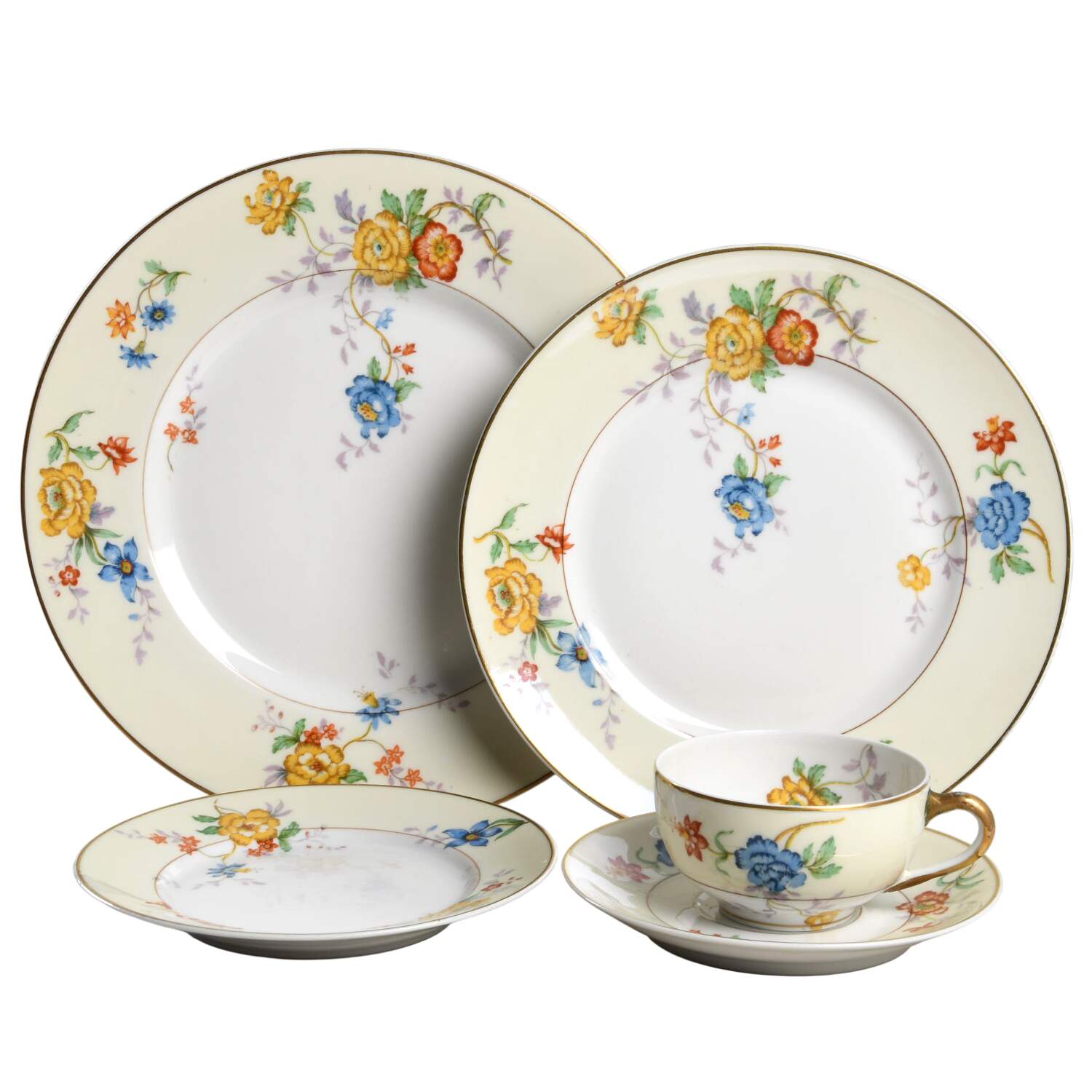 Riviera (Cream & White) 5 Piece Place Setting by Bernardaud-1