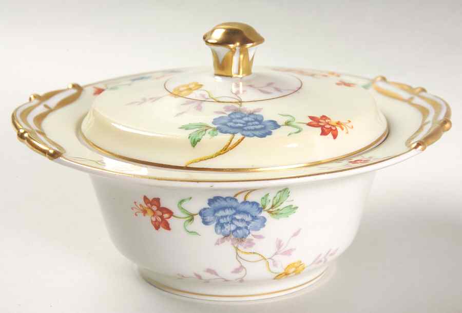 Riviera (Cream & White) Sugar Bowl & Lid by Bernardaud-1