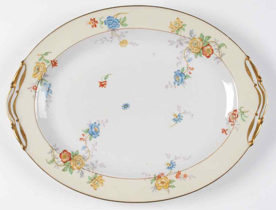 Riviera (Cream & White) 15" Oval Serving Platter by Bernardaud-1
