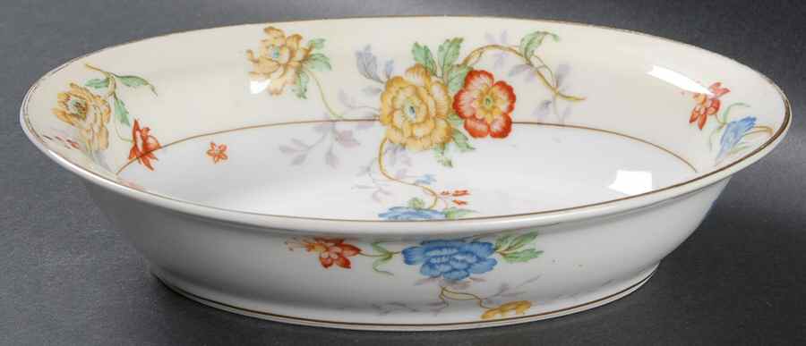 Riviera (Cream & White) 8" Oval Vegetable Bowl by Bernardaud-1