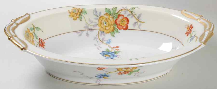 Riviera (Cream & White) 9" Oval Vegetable Bowl by Bernardaud-1