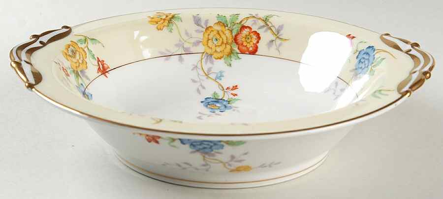 Riviera (Cream & White) 10" Round Vegetable Bowl by Bernardaud-1