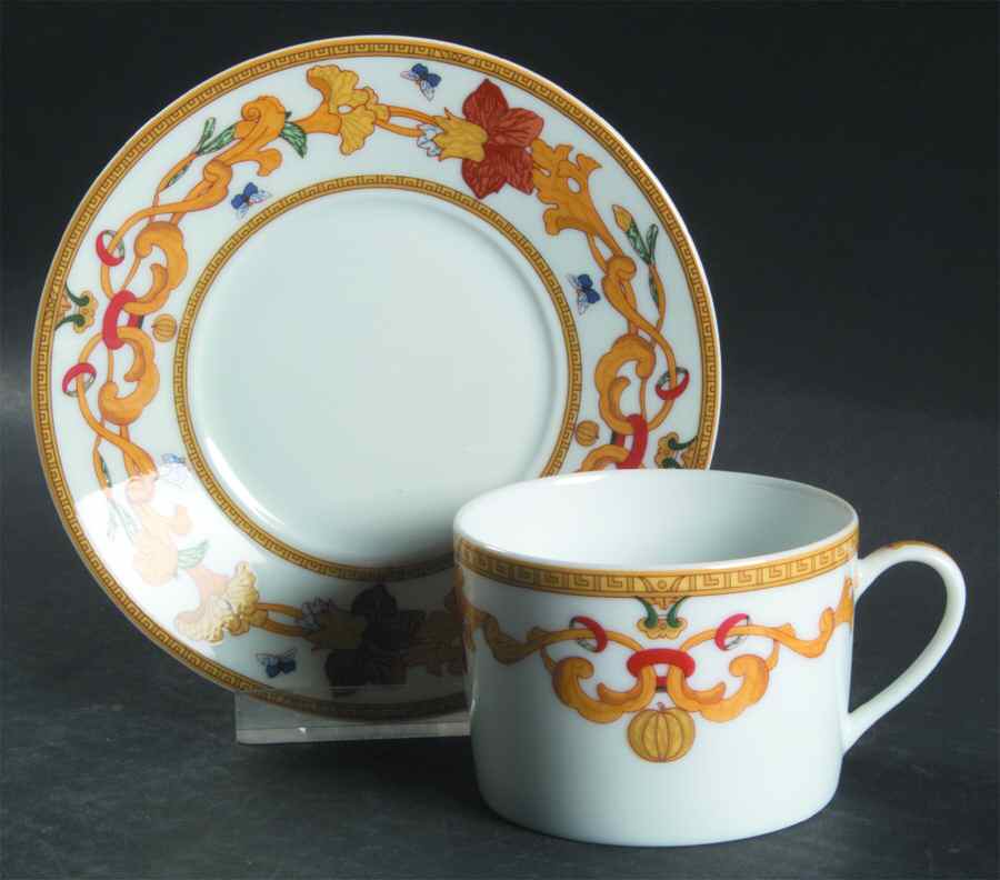 Roma Gold Flat Cup & Saucer Set by Bernardaud-1